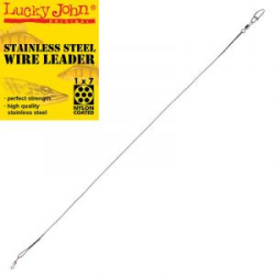 Поводки стальные Lucky John Stainless Steel Wire Leader 1x7 оснащ. вертл. и вертл. с застёж. d 0.45мм/06кг/23см/ 2шт.