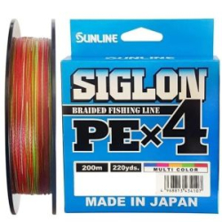 Плетёный шнур Sunline Siglon PE×4 200m (Multicolor 5C) #0.6/10LB