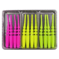 Силиконовая приманка МикроDжиг 3-х набор JavaStick 2.0" 50мм цвет Грин Шартрез+Шартрез+Барби