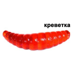 Силиконовая приманка Kosadaka Maggot 40, банка (8шт), запах креветки, цвет BW (bloodworm)