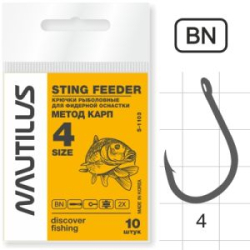 Крючок Nautilus Feeder Метод карп 1103BN № 4