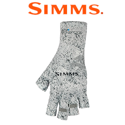 Simms SolarFlex Half-Finger SunGlove, Back Eddy White