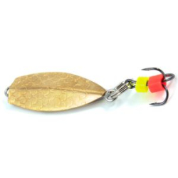 Блесна вертикальная "Яман" Пуля c тройником 32мм 4,7гр. цвет никель/латунь