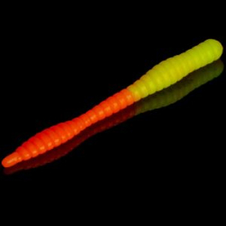 Силиконовая приманка Soorex Pro Soorex Worm 80mm цв. #312 Lemon/Orange Cheese 6pcs