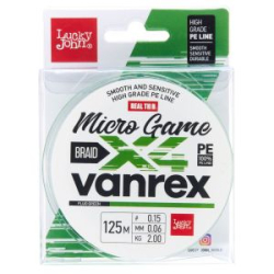 Леска плетёная Lucky John Vanrex Micro Game х4 Braid Fluo Green 125/008