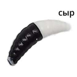 Мягкая приманка Trout Zone Maggot 1,3" Сыр черный/белый