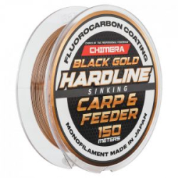 Леска Chimera Hardline Carp & Feeder Fluorocarbon Coating Sinking 150m Черн/Зол # 0.370