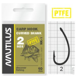 Крючок Nautilus Carp Curved Shank NK-1PTFE № 2