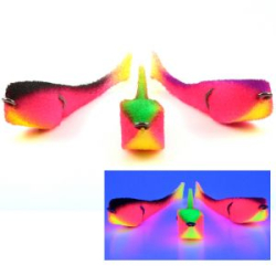 Мормыш Набор Классических Поролоновых рыбок с поджатым двойником №6 (цв. 24,25,26), длина 8 см, 3 шт/упак