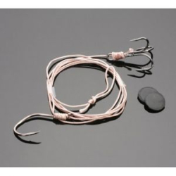 Поводок (монтаж) на сома Mikado Intro Cat (125см, кр.№4/0, тройн.№4/0) прочность - 118кг (HIC084-4/0)