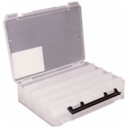 Коробка для воблеров Kosadaka TB-S61A-CL, 25,5*19,5*6см двухсторонняя, продольные секции, прозрачная