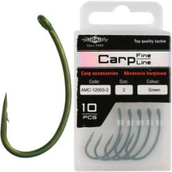 Крючок Mikado (Nickel + Teflon) №2, матово-зелёный (уп.-10шт.) (AMC-12003-2)