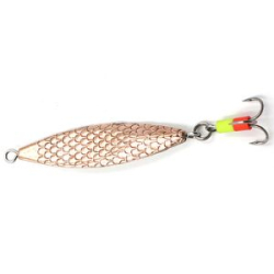 Блесна вертикальная "Яман" Листок с тройником, размер 40 мм, вес 5,4 г, цвет никель/медь