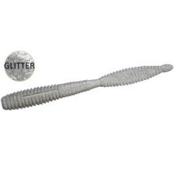 Силиконовая приманка Zombie ZWorm (Червь) цвет Серебро (Silver), блёстка (glitter), floating