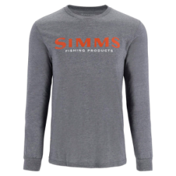 Футболка Simms Logo LS Shirt, Athletic Heather, M
