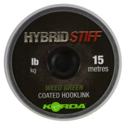 Плетеный шоклидер Korda Hybrid Stiff, Weedy green, 20lb - 15m KHY5