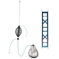 Оснастка фидерная Яман «Убийца карася», кормушка витая пружина 55 мм, груз ложка 80 г, плетеный шнур