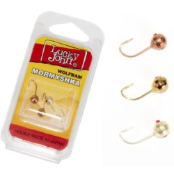 Мормышки вольфрамовые Lucky John 3шт набор 007 ШАР  гран. с отв.и кембр. MIX 040/G/S/C