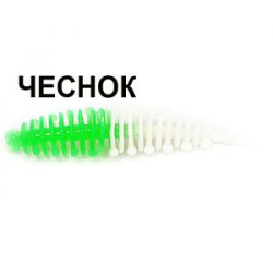 Мягкая приманка Boroda Baits Ayra Double Color цв. Зелёный/Белый, аттр. Чеснок, 8 шт./уп.