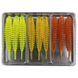 Силиконовая приманка МикроDжиг 3-х набор Tanta 2.0" 50мм цвет Желтый Прозрачный+Мёд+Янтарь