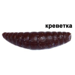 Силиконовая приманка Kosadaka Maggot 40, банка (8шт), запах креветки, цвет BR (brown)
