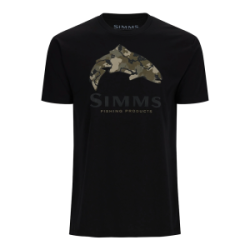 Футболка Simms Trout Regiment Camo Fill T-Shirt, Black, XXL