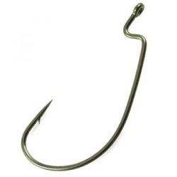 Крючок офсетный Vanfook WORM-55G Mat Green №5/0, 5 pcs/pack