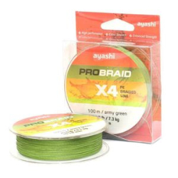 Плетенный шнур Ayashi Pro Braid-X4 Army Green 100m d-0,12mm