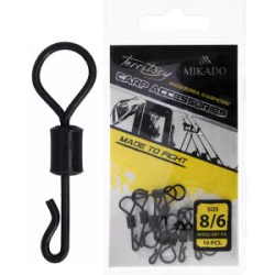 Вертлюг быстросъёмный Mikado Territory №8 (р.н. до 15кг/10шт) чёрный (AMA02-0401-8-6)