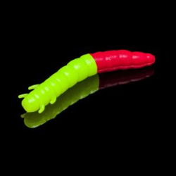 Силиконовая приманка Soorex Pro King Worm 55mm цв. #302 Chartreuse/Fuchsia Cheese 7pcs