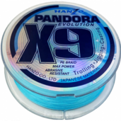 Плетеный шнур Hanzo Pandora Evolution x9 200м Blue 2.0 - 0,24мм 15,9кг