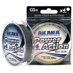 Шнур Akara Power Action X-4 Grey 135 м 0,18