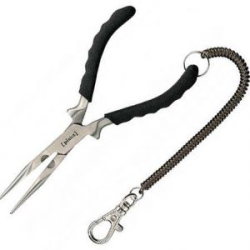 Рыболовные плоскогубцы Smith 155ST из нержавеющей стали (15см. + крепежный шнур в комплекте)