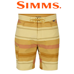 Simms Seamount Board Shorts, Baltic Amber Stripe