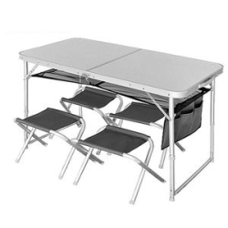 Стол склад. Norfin Runn NF Alu 120x60 +4 стула набор (NF-20310)