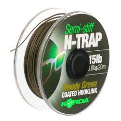 Поводковый материал Korda N-Trap Semi-stiff 15lb Weedy Green
