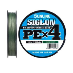 Плетёный шнур Sunline Siglon PEx4 Dark Green 150m #0.3/5lb