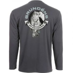 Футболка Grundens Tech Tee LS Shirt, Bass Print Anchor, M