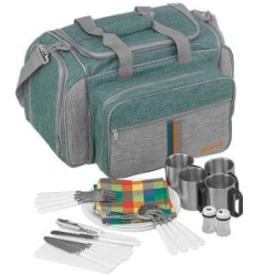 Набор для пикника на 4 персоны Nisus (N-605(4)-GG) зеленый/серый