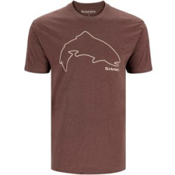 Футболка Simms Trout Outline T-Shirt, Brown Heather, M