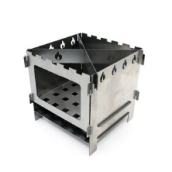 Печь-щепочница "СЛЕДОПЫТ", нерж.сталь, 154х154х150 мм