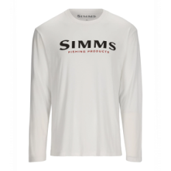 Футболка Simms Logo LS Shirt, White, M
