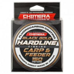 Леска Chimera Hardline Carp & Feeder Fluorocarbon Coating Sinking 150m Черн/Зол # 0.203