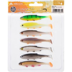 Силиконовая приманка Плотва Mikado Real Fish 7cm цвет ROACH, ассорти. (7шт.) креветка (PMRFR-7-MIX)