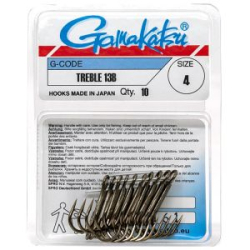 Крючок Gamakatsu Treble Hooks Nickel 13B №10