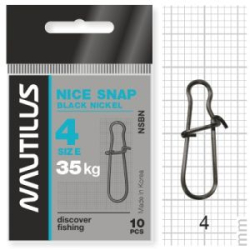 Застежка Nautilus Nice Snap black nickel size # 4 тест 35кг