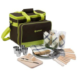 Набор для пикника на 4 персоны Nisus (N-811(4)-GG) зеленый/серый