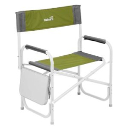 Кресло директорское с откидывающимся столиком Maxi 200кг (алюм. д25) зеленый ромб/серый Nisus (N-DC-95200T-M-R-GG)