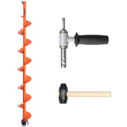 Комплект под мотобур Тонар - шнек Motoshtorm 130R +адаптер АШ-02 +молоточек (T-SMS130R-ASH-02)