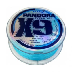 Плетеный шнур Hanzo Pandora Evolution x9 0.8 (150м) 0,15мм 8.3кг Blue